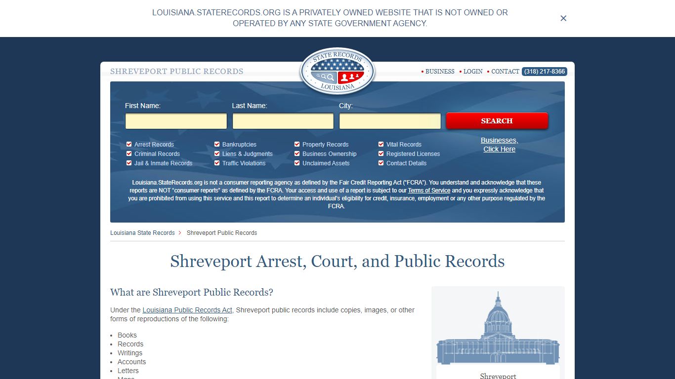 Shreveport Arrest and Public Records | Louisiana.StateRecords.org