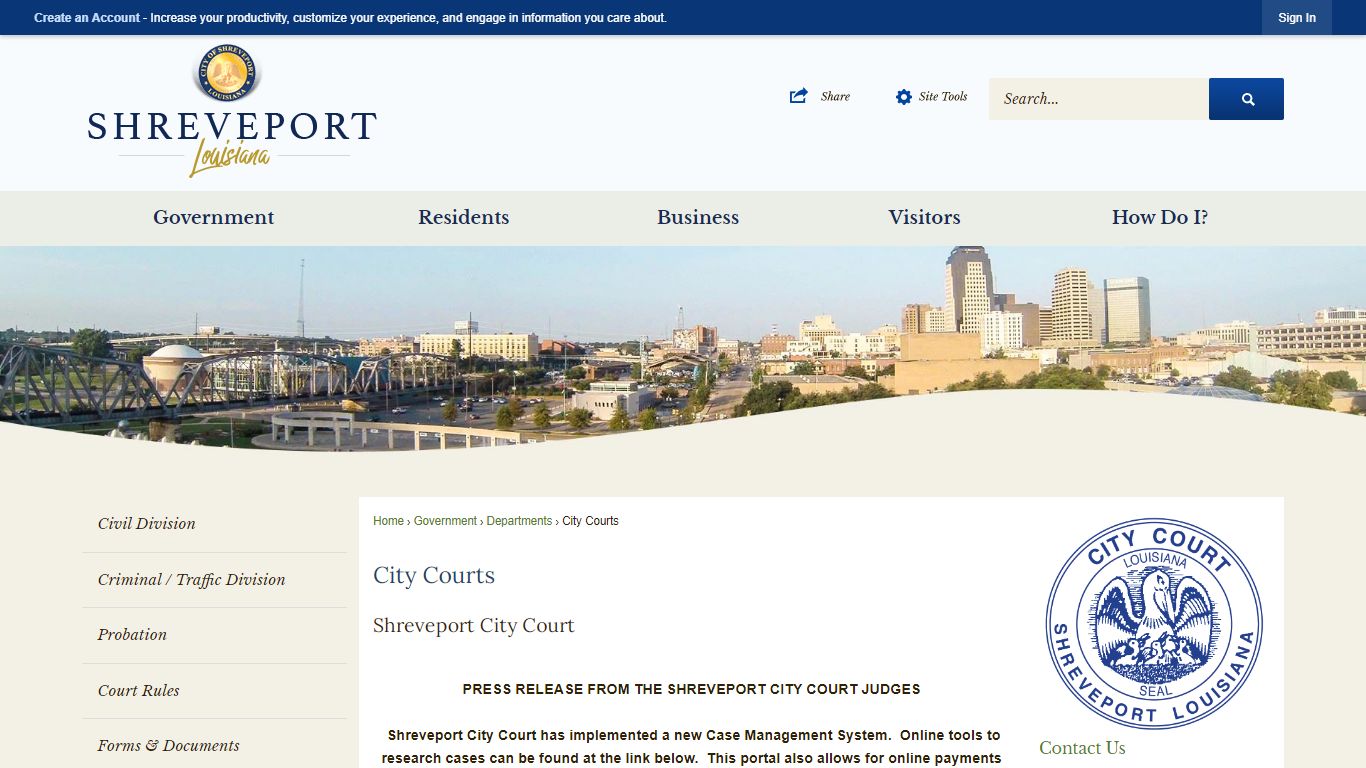 City Courts | Shreveport, LA - Official Website